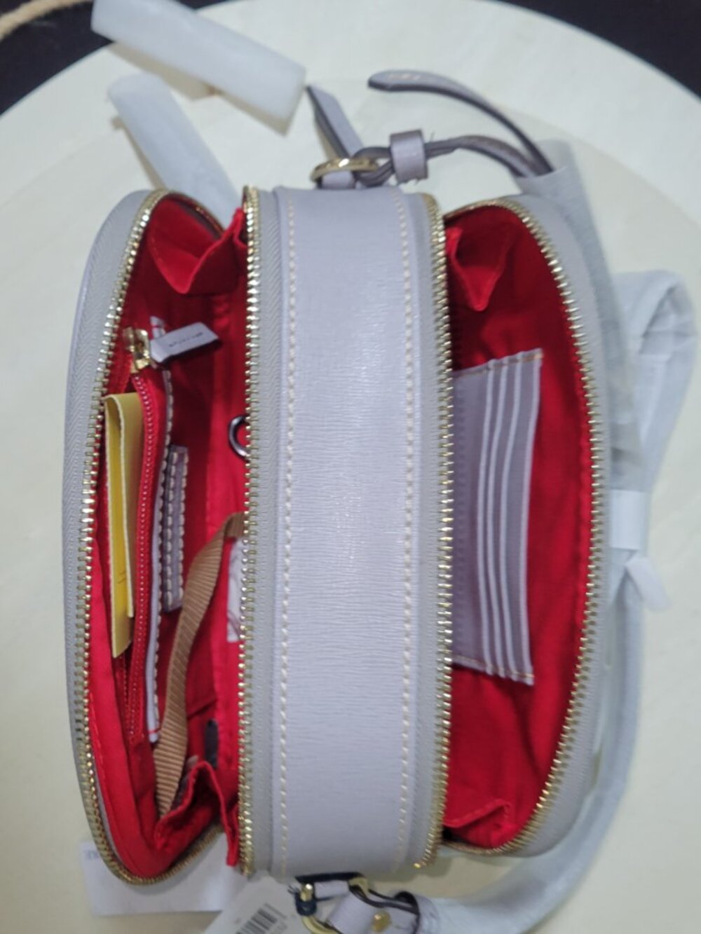 Dooney & Bourke Sawyer Crossbody -Gray Saffiano Leather Crossbody   [Item #HL15] - Picture 8 of 16
